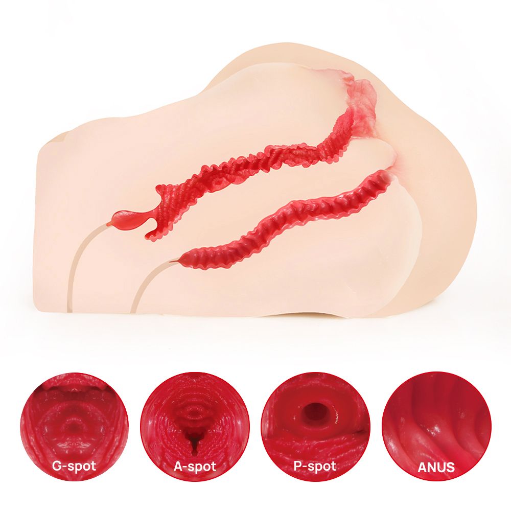 Мастурбатор-полуторс с двойным слоем материала и вибрацией Jenny Onahole Real Vagina 9