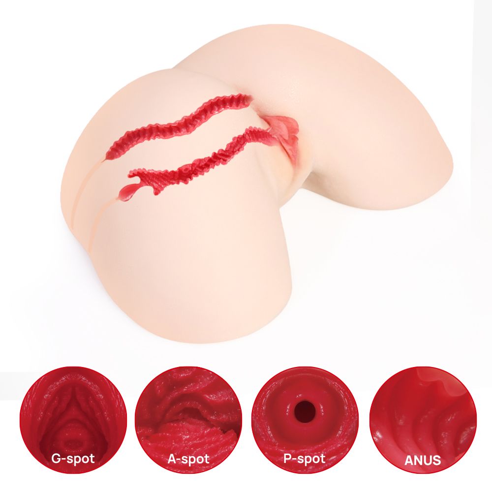 Мастурбатор-полуторс с двойным слоем материала и вибрацией Jenny Onahole Real Hips 8