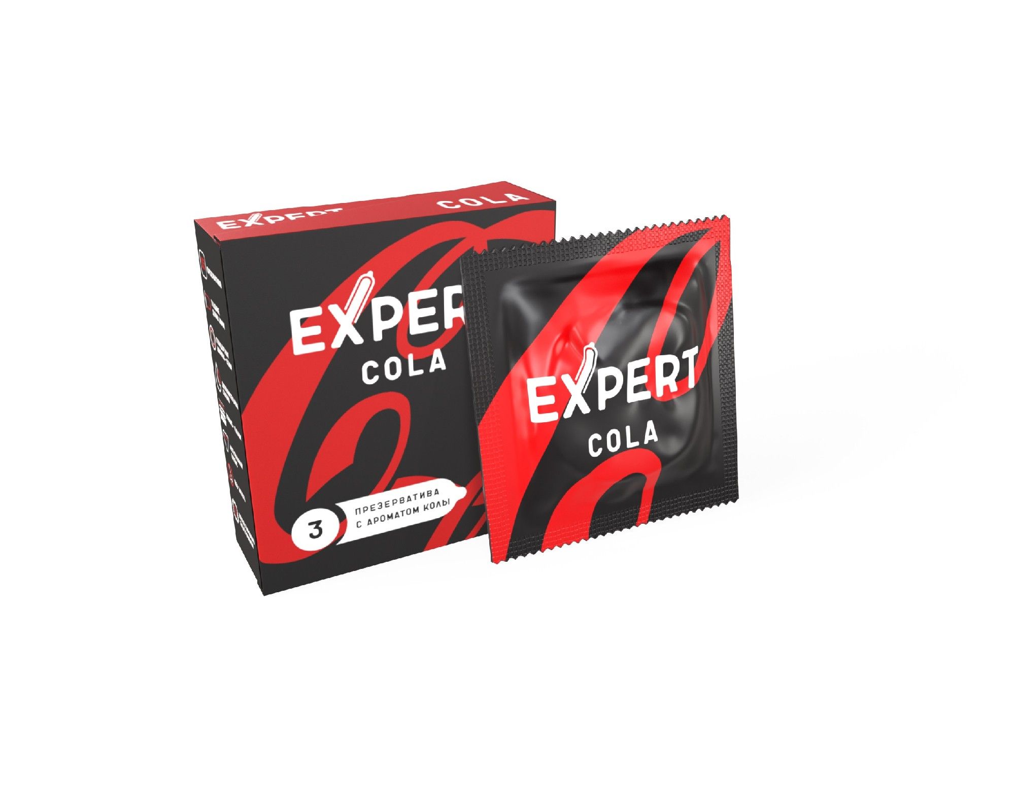 Презервативы с ароматом колы Expert Cola - 3 шт.