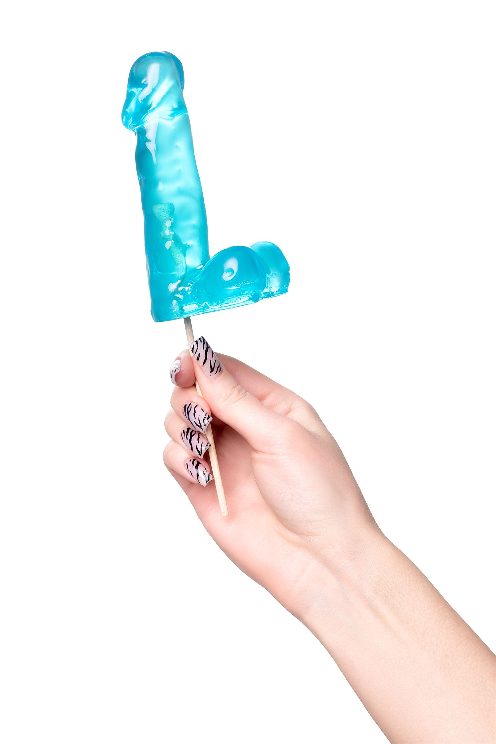 Голубой леденец в форме члена со вкусом блю кюрасао - 173 гр. 6