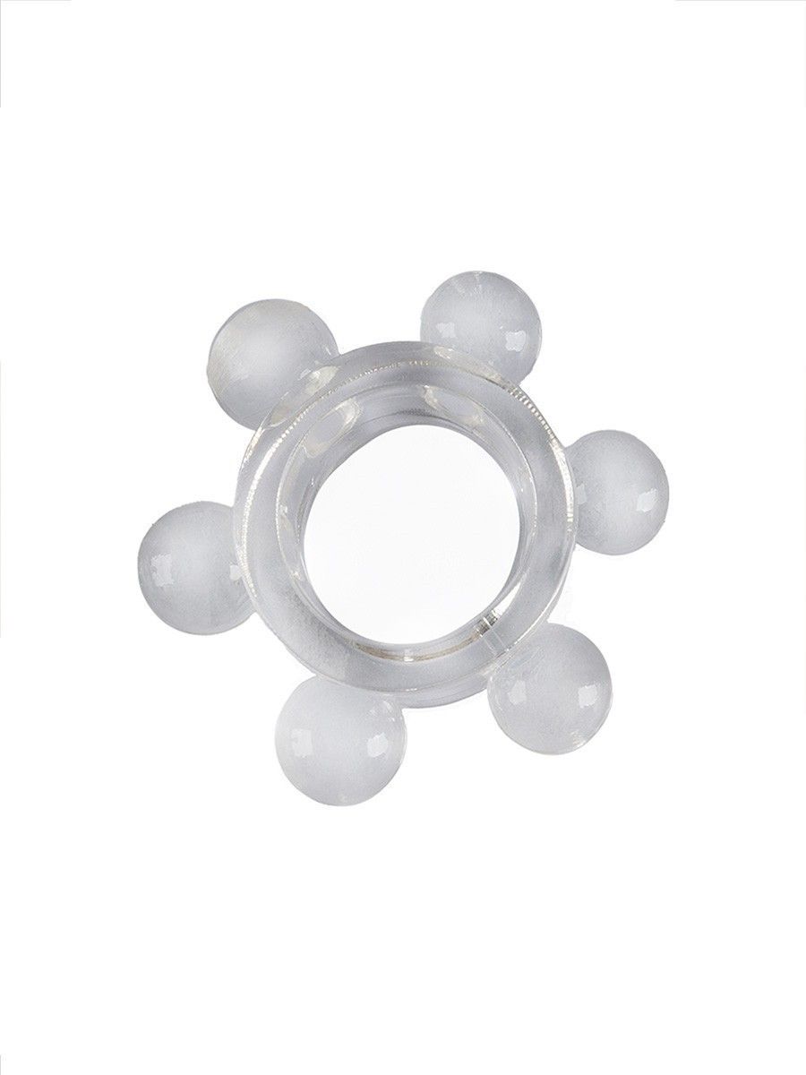 Прозрачное эрекционное кольцо с 6 стимулирующими шариками 3
