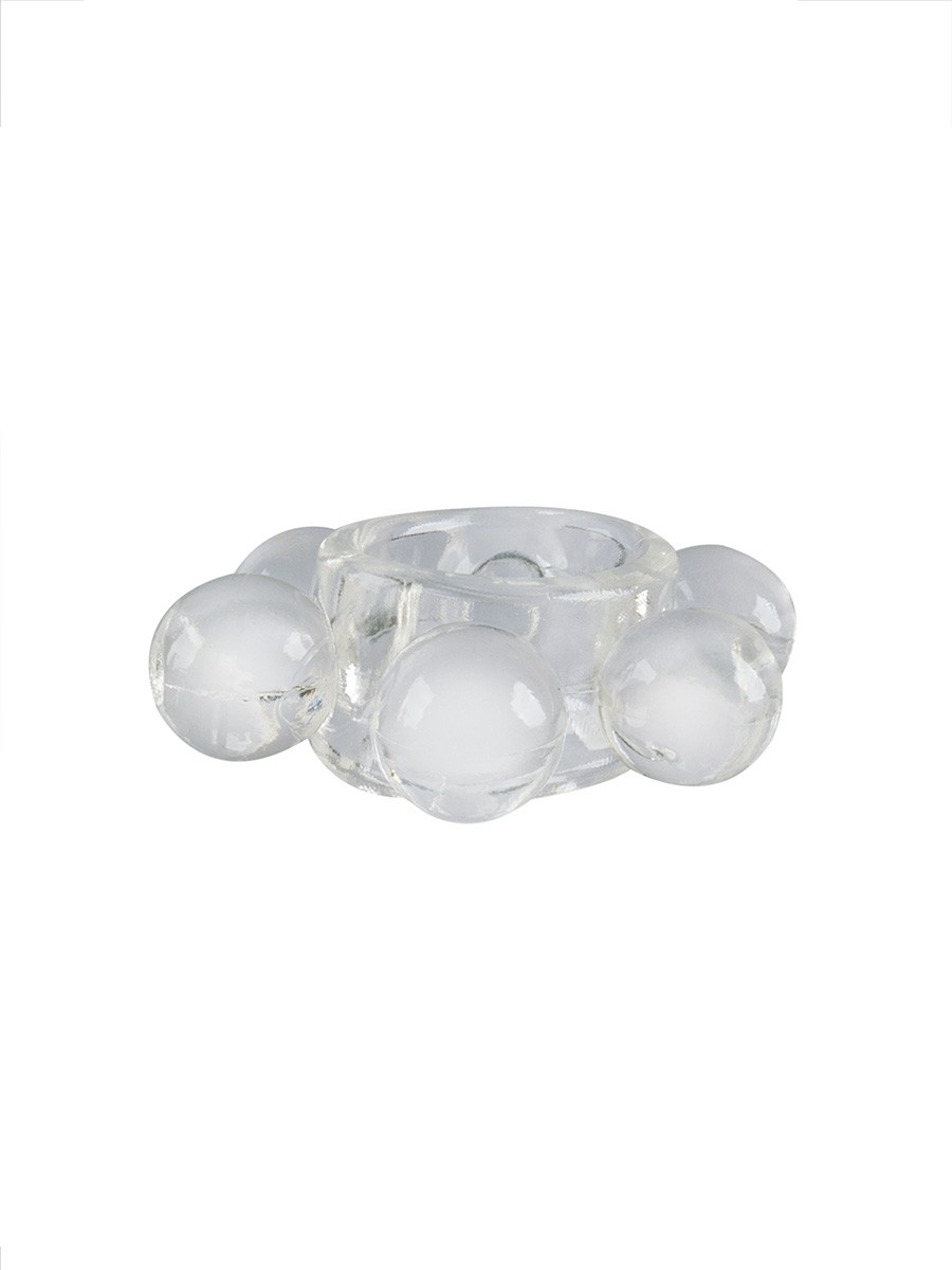 Прозрачное эрекционное кольцо с 6 стимулирующими шариками 6