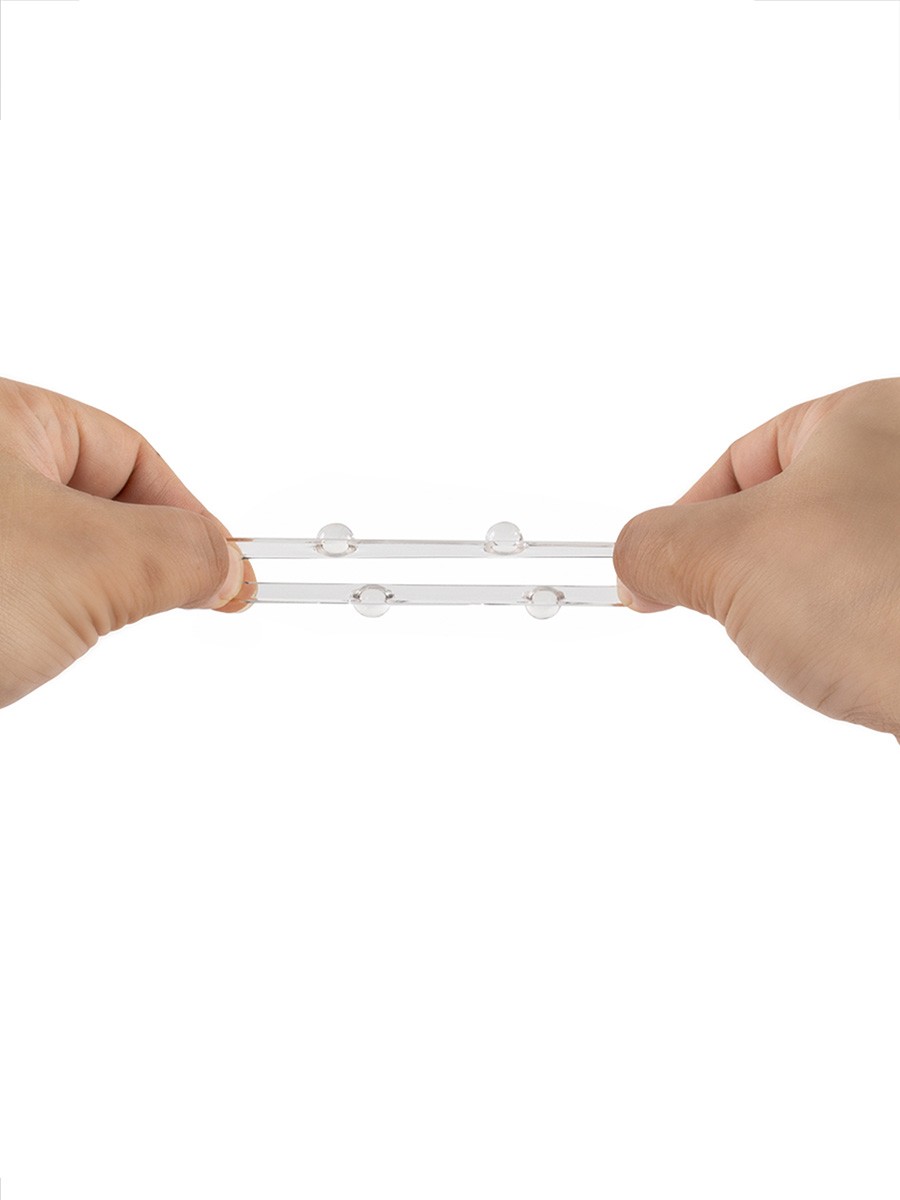 Прозрачное эрекционное кольцо с 6 стимулирующими шариками 7