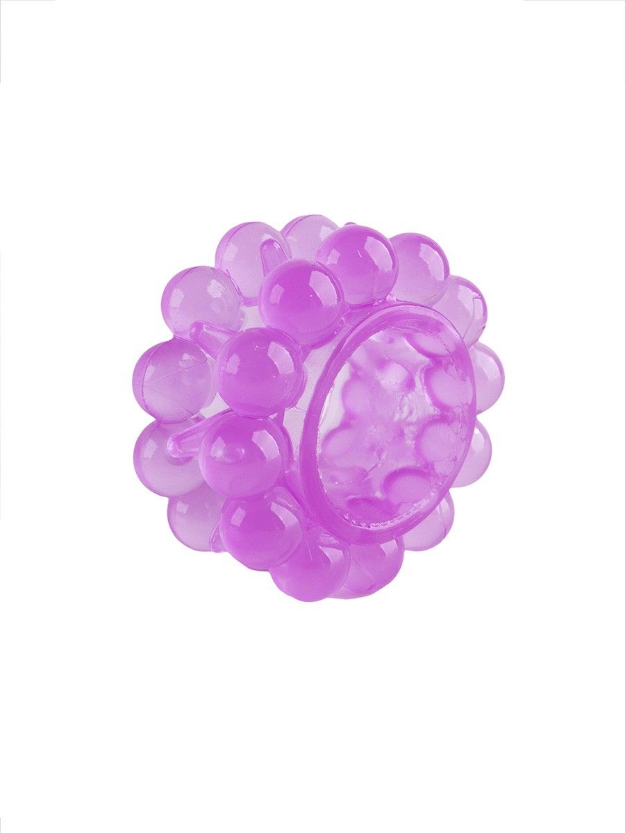 Лиловое эрекционное кольцо с 2 рядами стимулирующих шариков 4