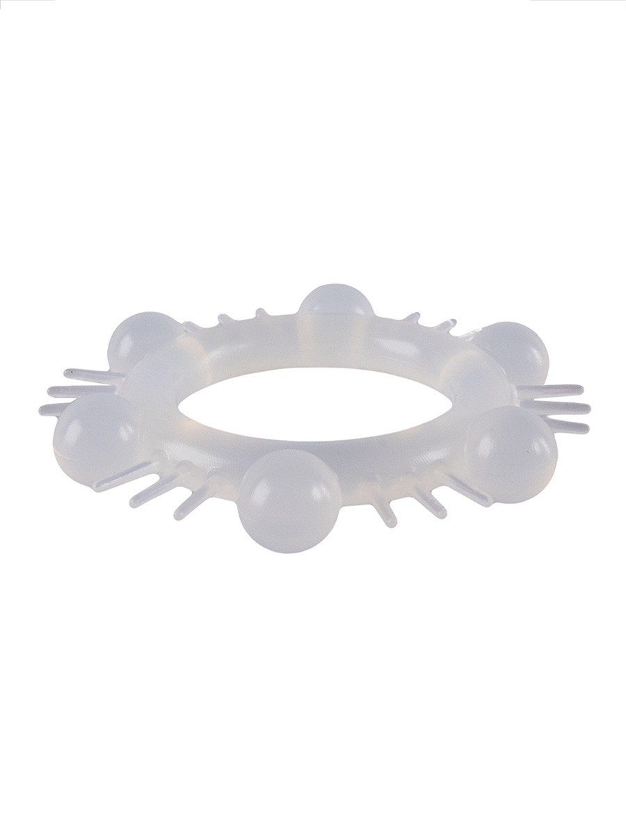 Эластичное эрекционное кольцо с шипиками и шариками 6