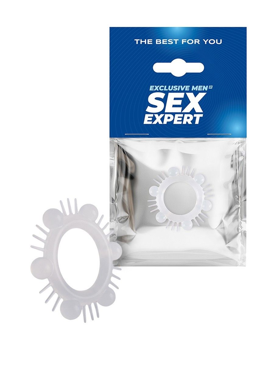 Эластичное эрекционное кольцо с шипиками и шариками 1