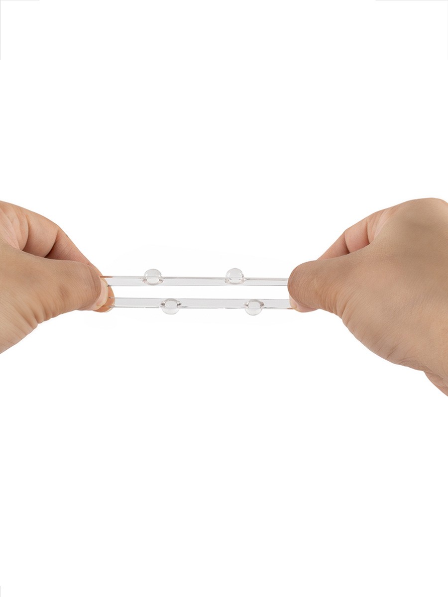 Прозрачное эластичное эрекционное кольцо с 6 шариками 8