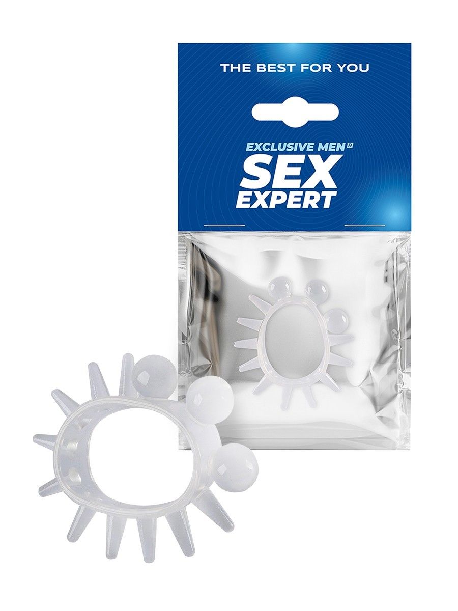 Эластичное эрекционное кольцо с шариками и лучами 1