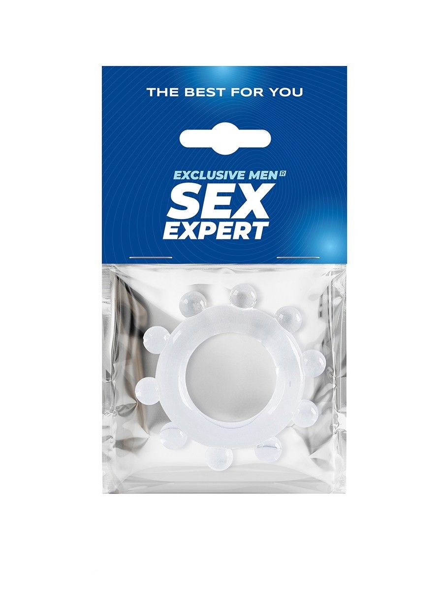 Прозрачное эрекционное кольцо со стимулирующими шариками 2