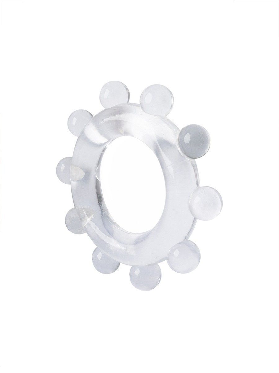 Прозрачное эрекционное кольцо со стимулирующими шариками 4