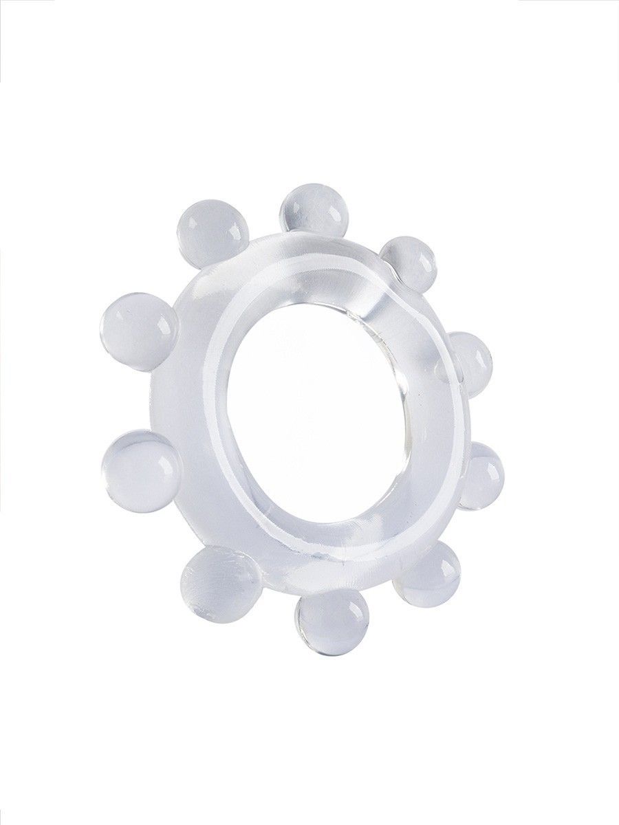Прозрачное эрекционное кольцо со стимулирующими шариками 5
