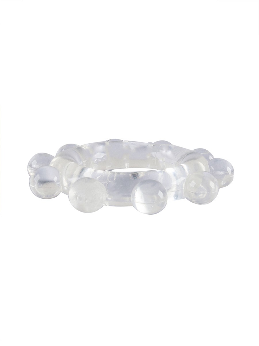Прозрачное эрекционное кольцо со стимулирующими шариками 7