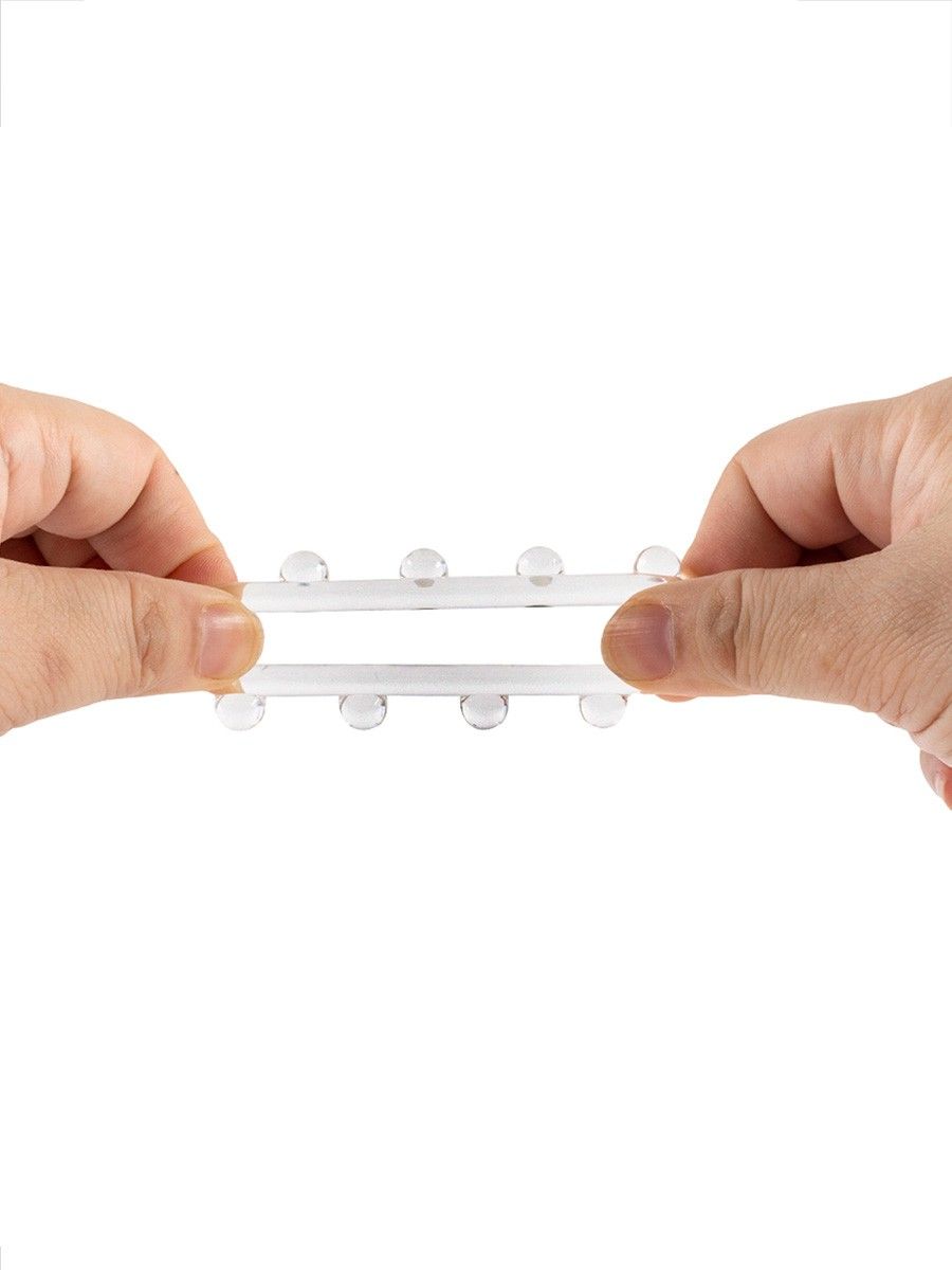 Прозрачное эрекционное кольцо со стимулирующими шариками 8