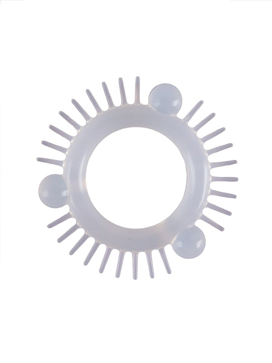 Эластичное эрекционное кольцо с 3 шариками и шипами 3