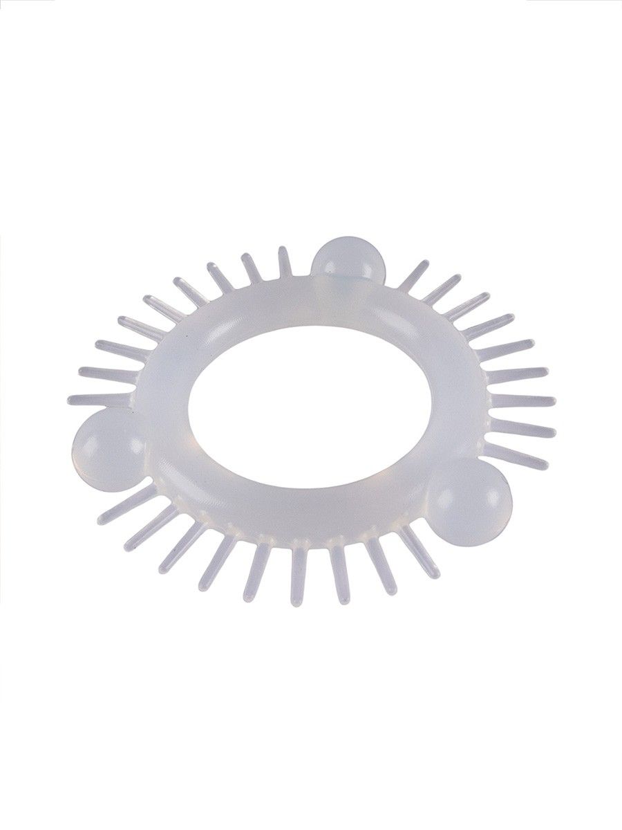 Эластичное эрекционное кольцо с 3 шариками и шипами 4