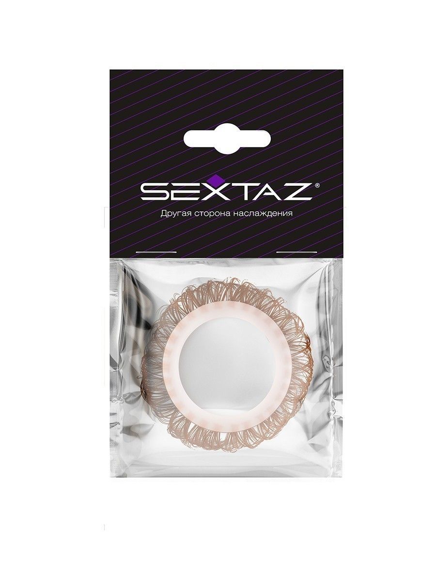 Эрекционное кольцо с бежевыми «ресничками» 2