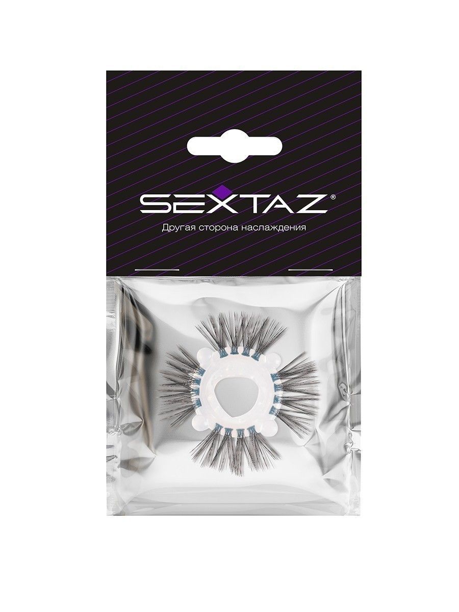 Эластичное эрекционное кольцо с черными «ресничками» 2