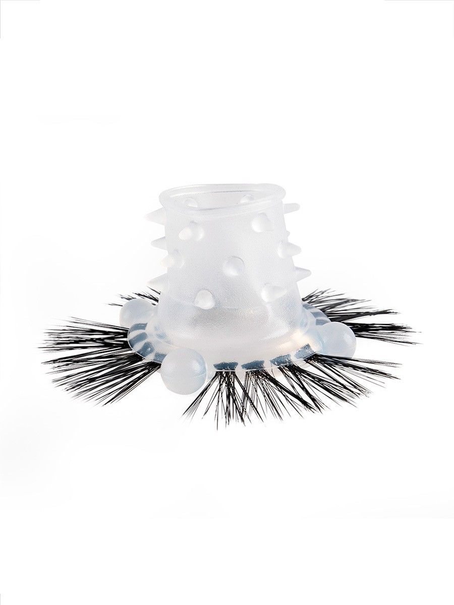 Эластичное эрекционное кольцо с черными «ресничками» 6