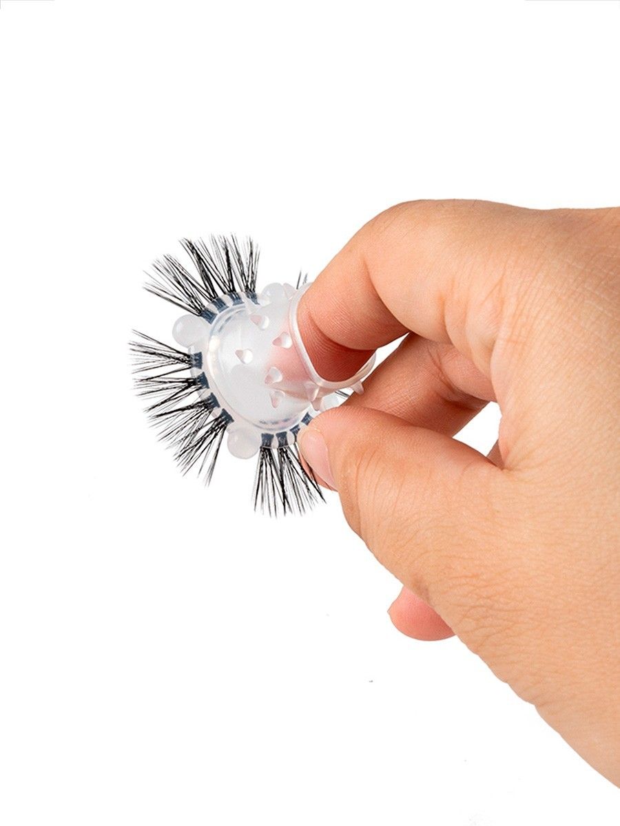 Эластичное эрекционное кольцо с черными «ресничками» 7