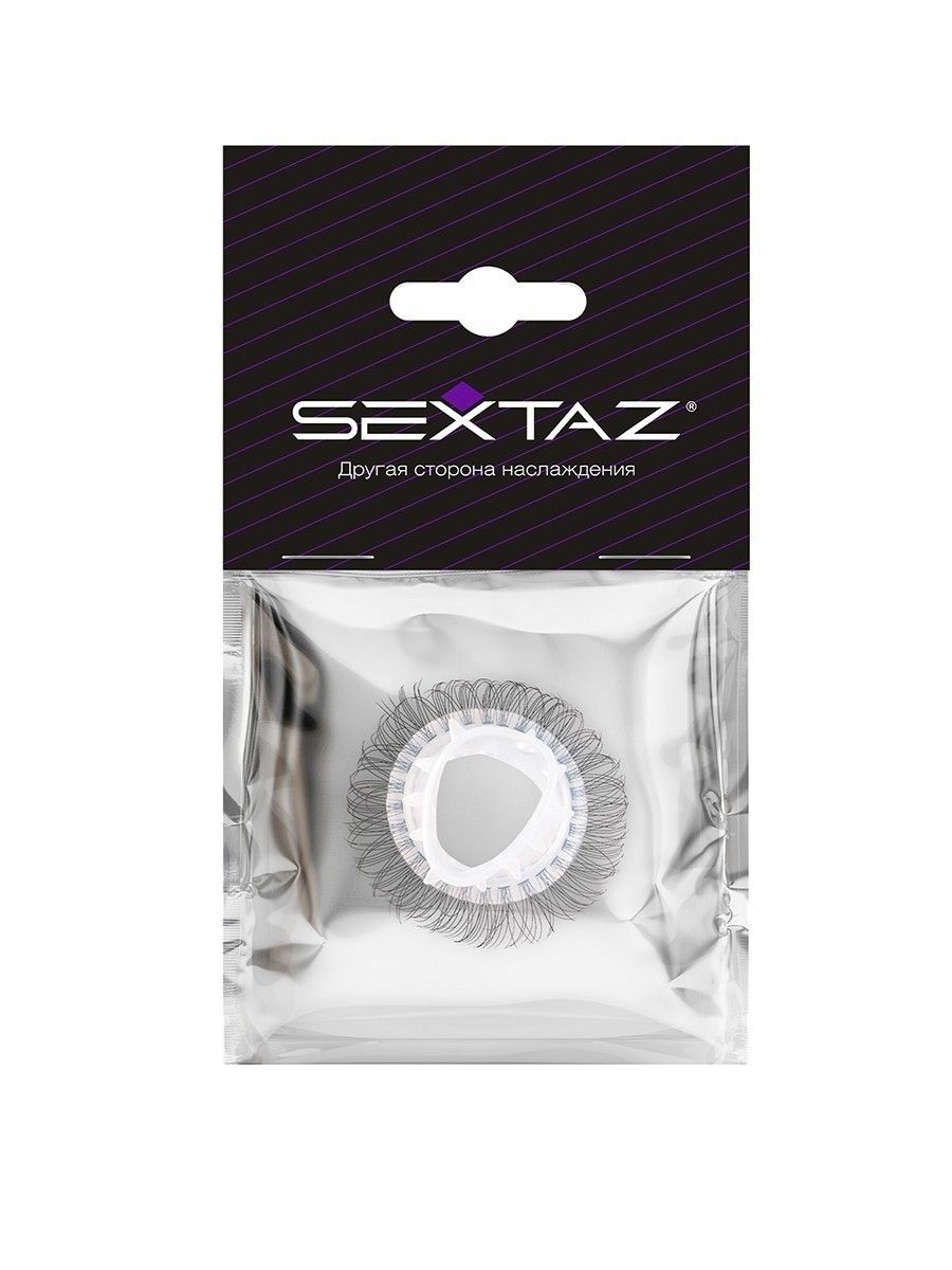 Эластичное эрекционное кольцо с длинными черными «ресничками» 2