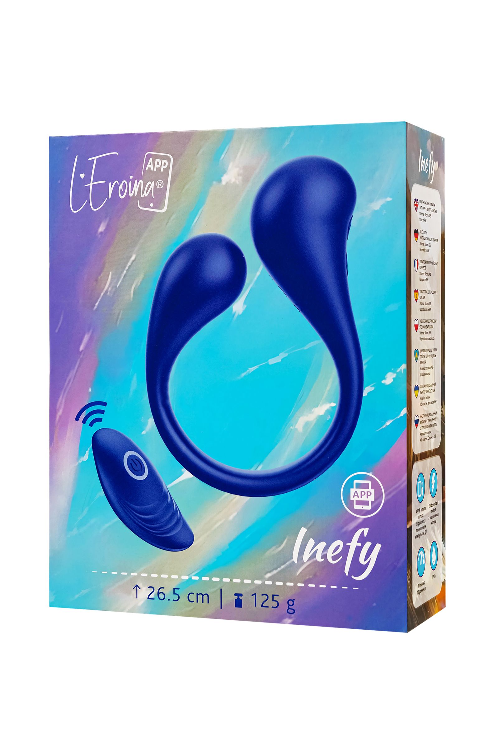 Синий многофункциональный вибратор Inefy с пультом ДУ   11