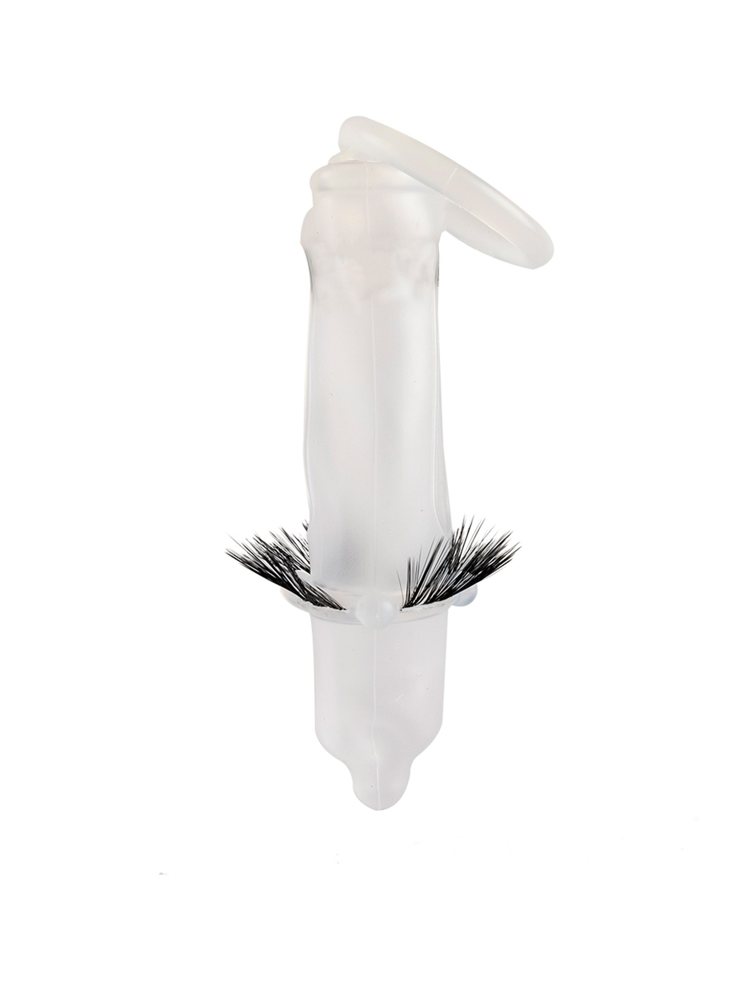 Эластичная насадка на пенис с подхватом мошонки и стимулирующими «ресничками» 4