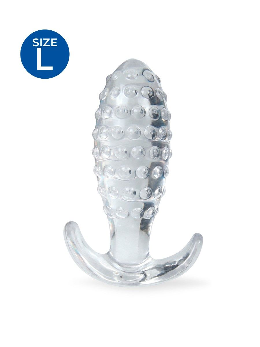 Прозрачная анальная пробка с шишечками - 10 см. 2