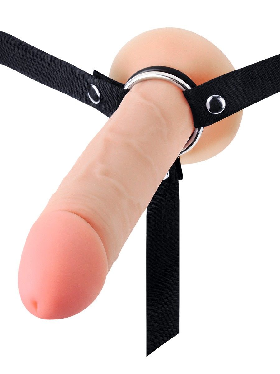 Мужской полый страпон на регулируемых ремешках - 22 см. 2