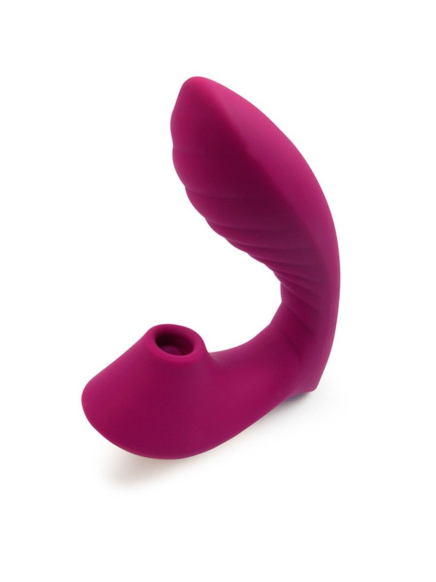 Сливовый вибромассажер с вакуумной стимуляцией клитора 2