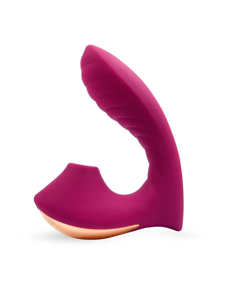 Сливовый вибромассажер с вакуумной стимуляцией клитора 4