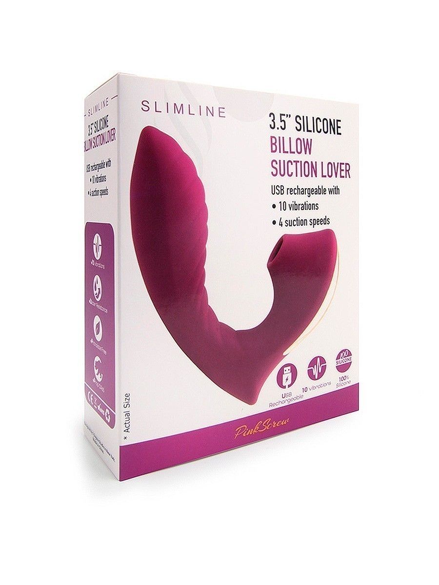 Ярко-розовый вибромассажер с вакуумной стимуляцией клитора 3