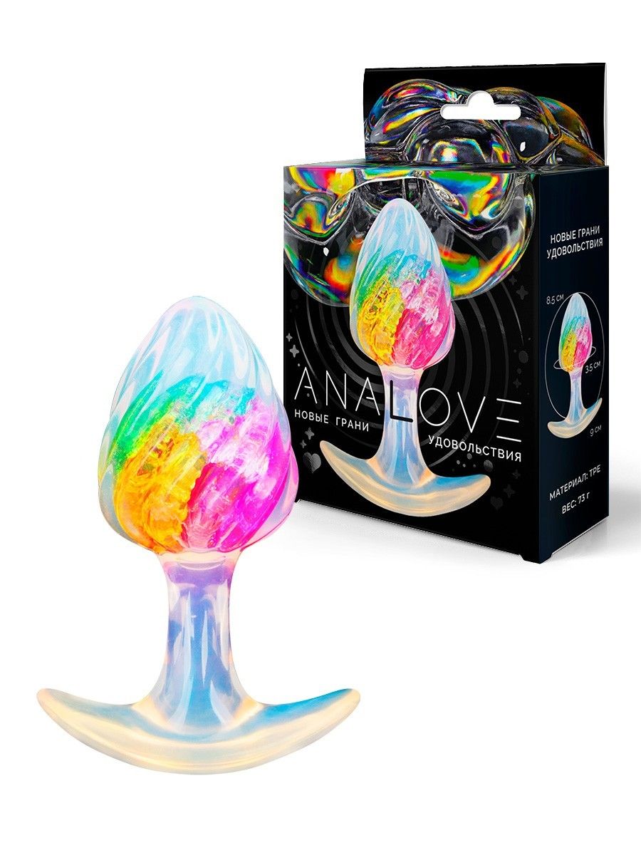 Яркая анальная пробка со спиралевидным рельефом - 9 см. 1