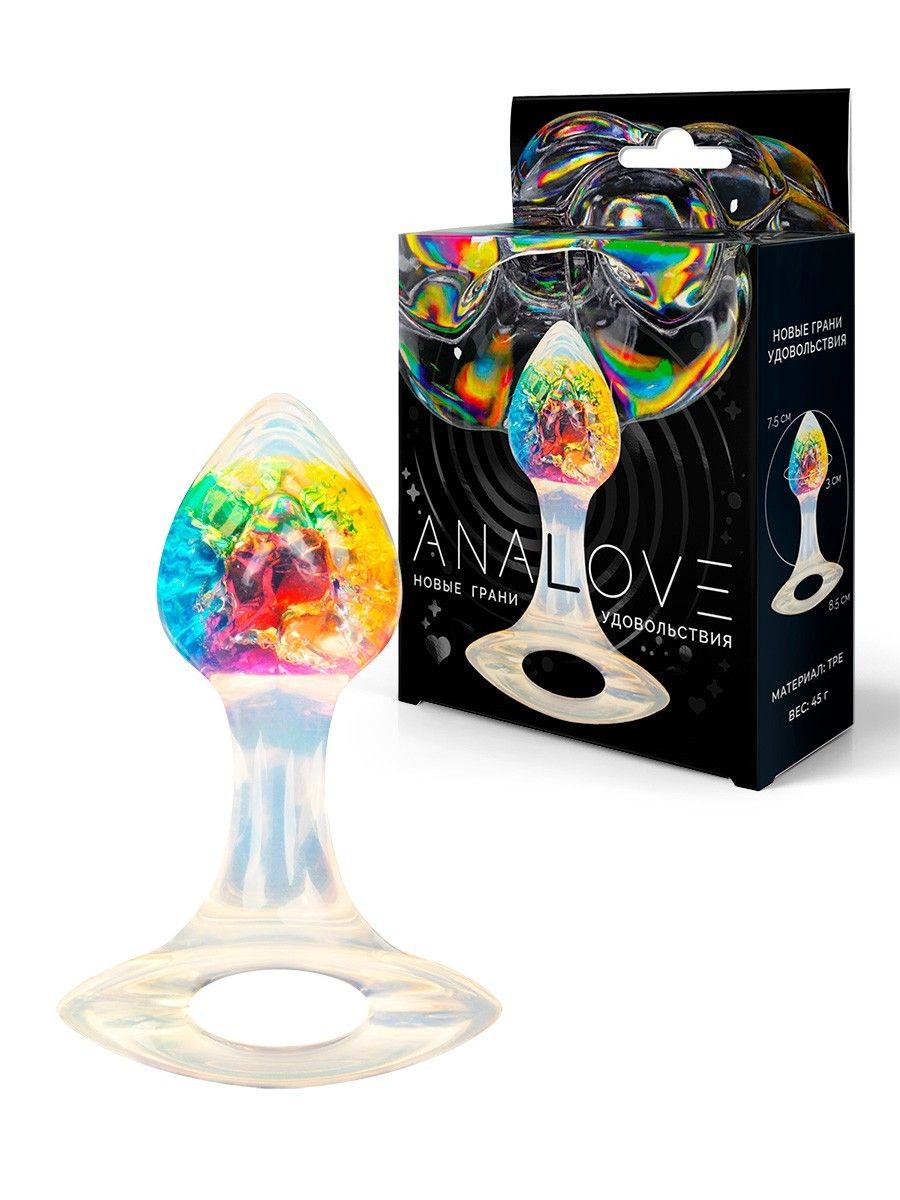 Яркая анальная пробка с ручкой - 8,5 см. 1