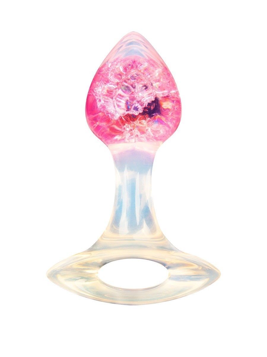 Розоватая анальная пробка с ручкой - 8,5 см. 2