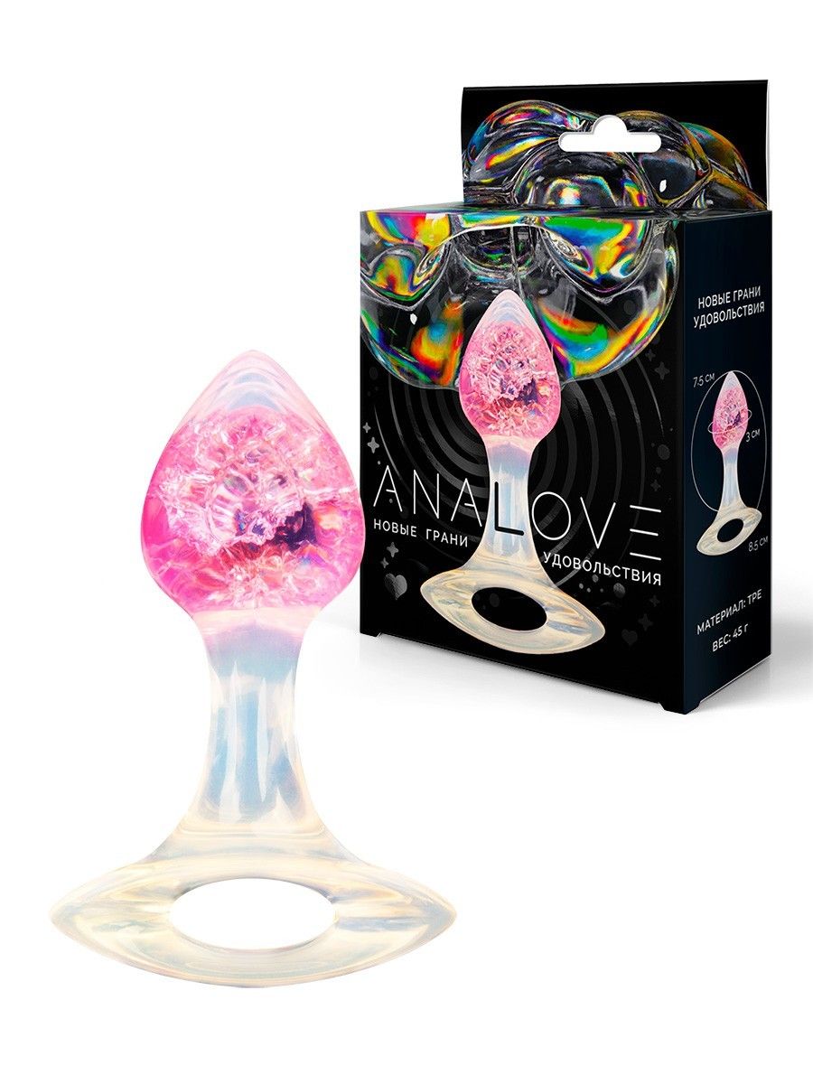 Розоватая анальная пробка с ручкой - 8,5 см. 1