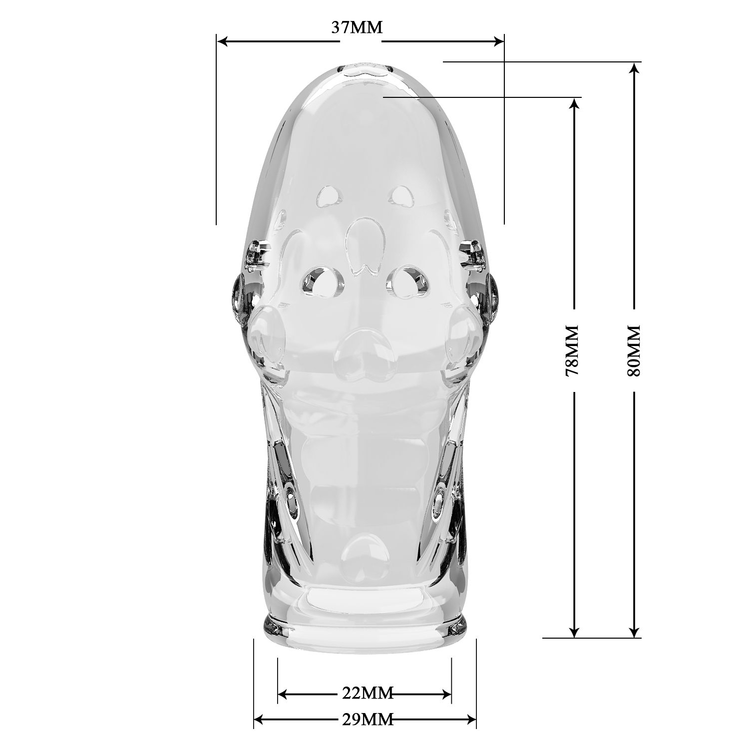 Прозрачная насадка на пенис Booker - 8 см. 7