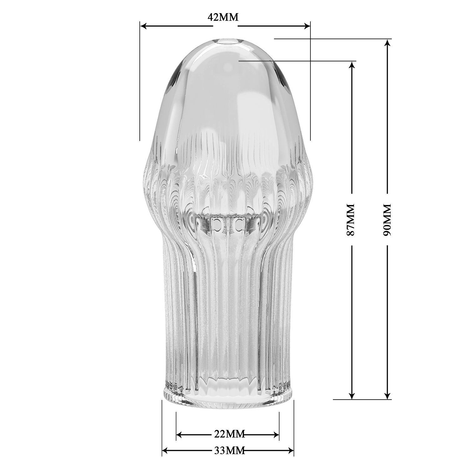 Прозрачная насадка на пенис Huel - 9 см. 8