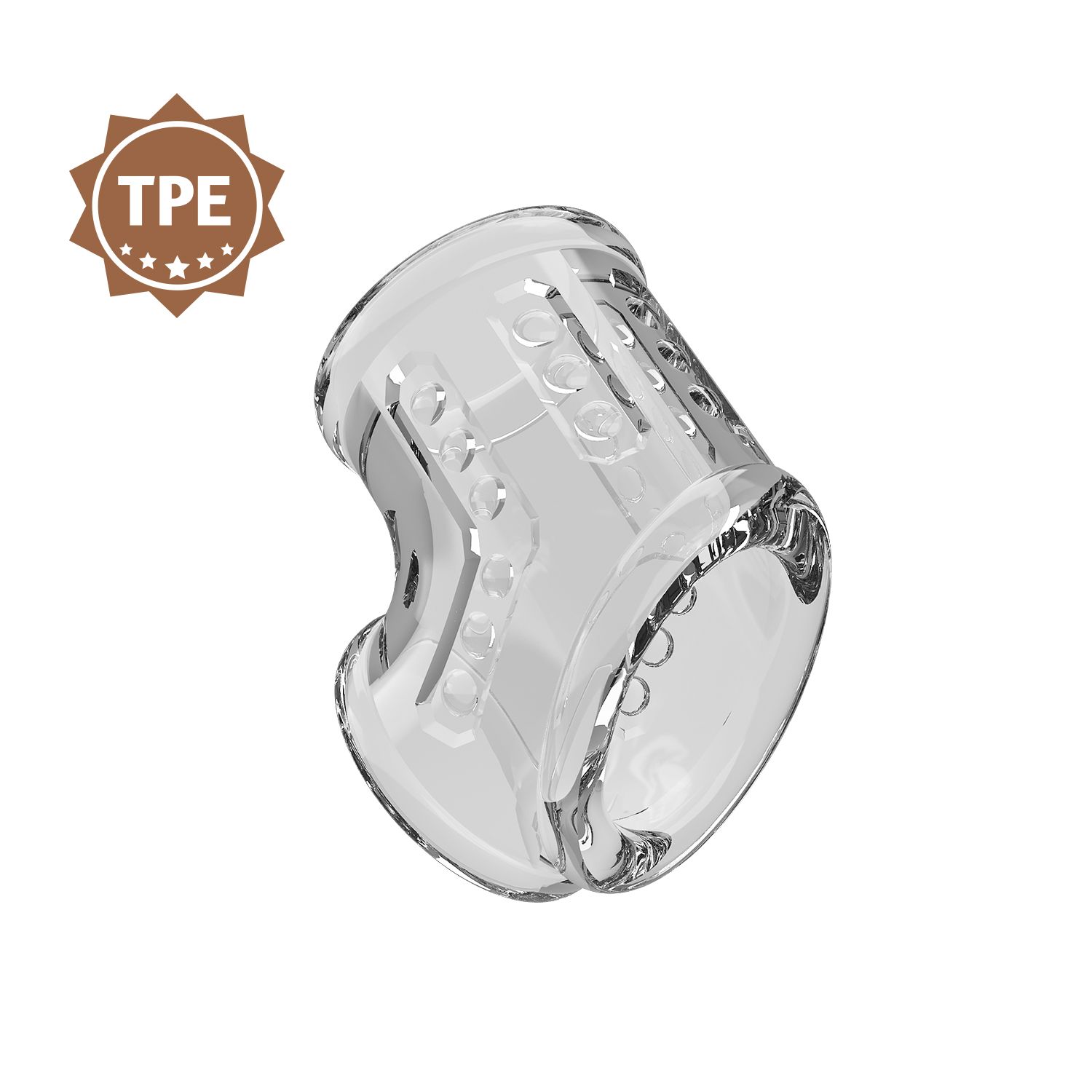 Прозрачная насадка на пенис и мошонку 4