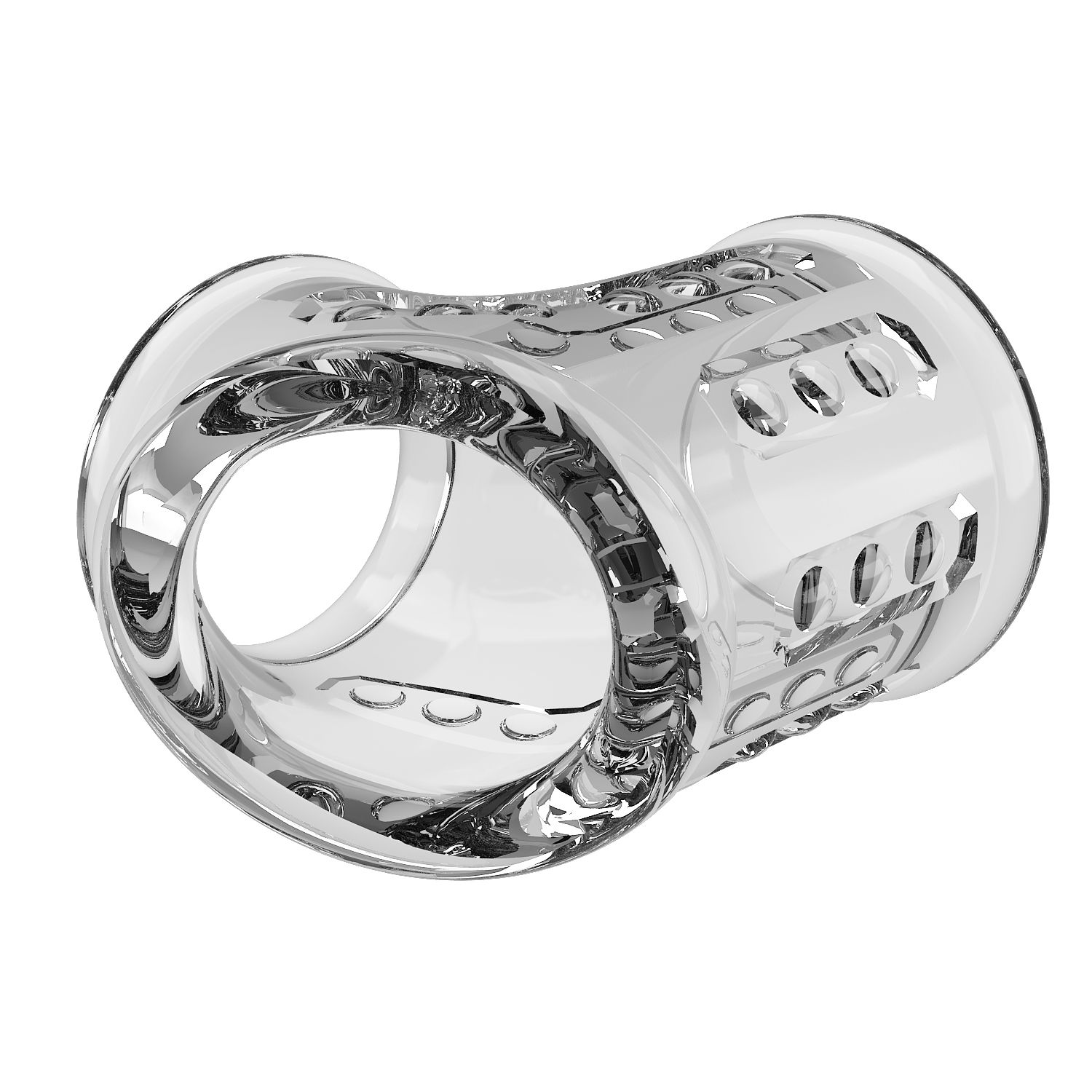 Прозрачная насадка на пенис и мошонку 7