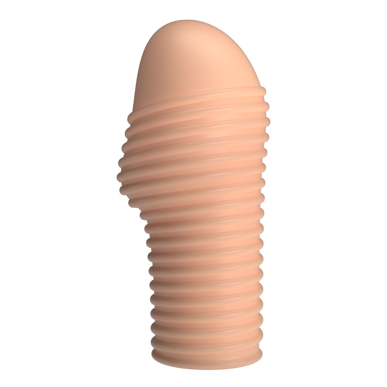 Телесная насадка на пенис с ребрышками Hoytt - 9 см. 4