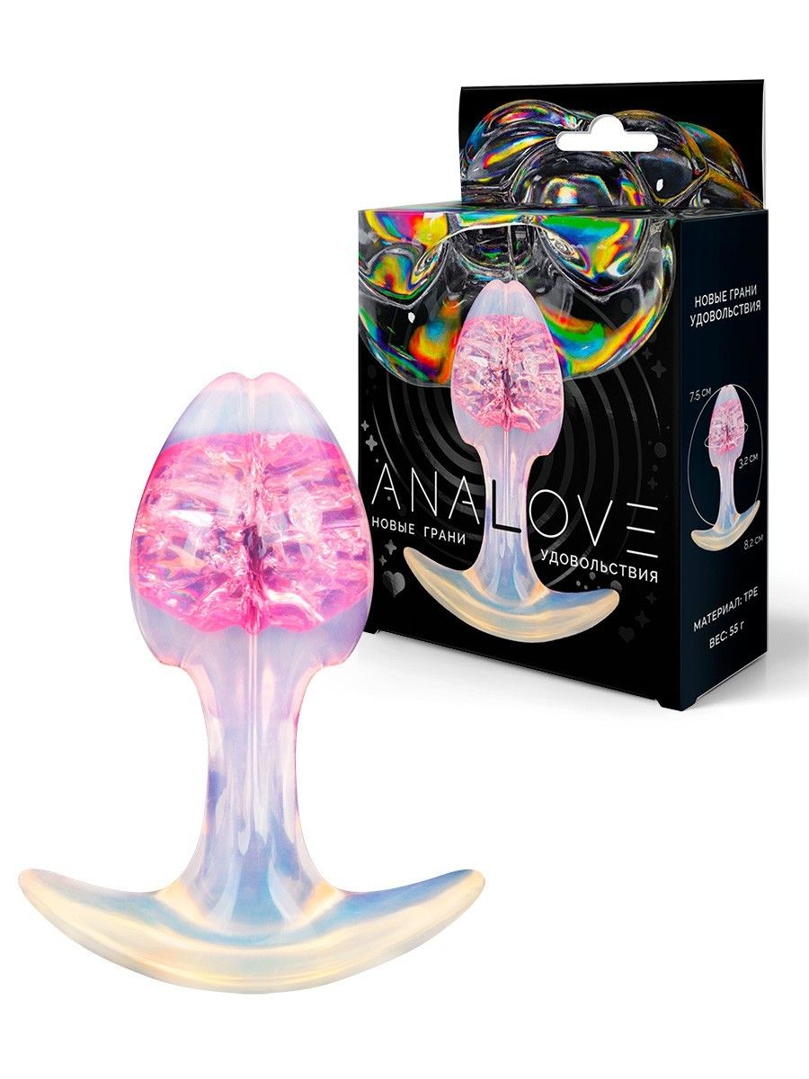 Розоватая анальная пробка - 8,2 см. 1