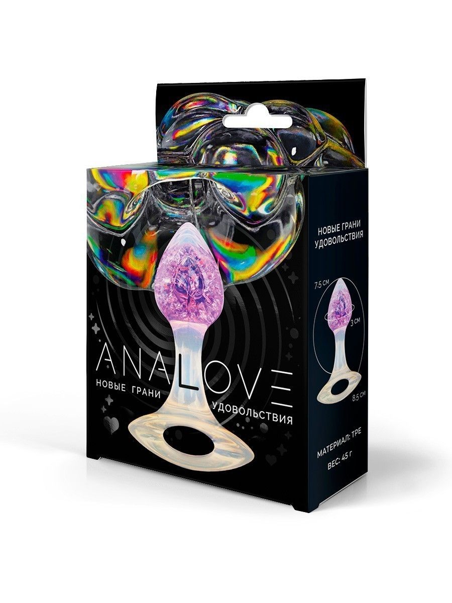 Сиреневатая анальная пробка с ручкой - 8,5 см. 3