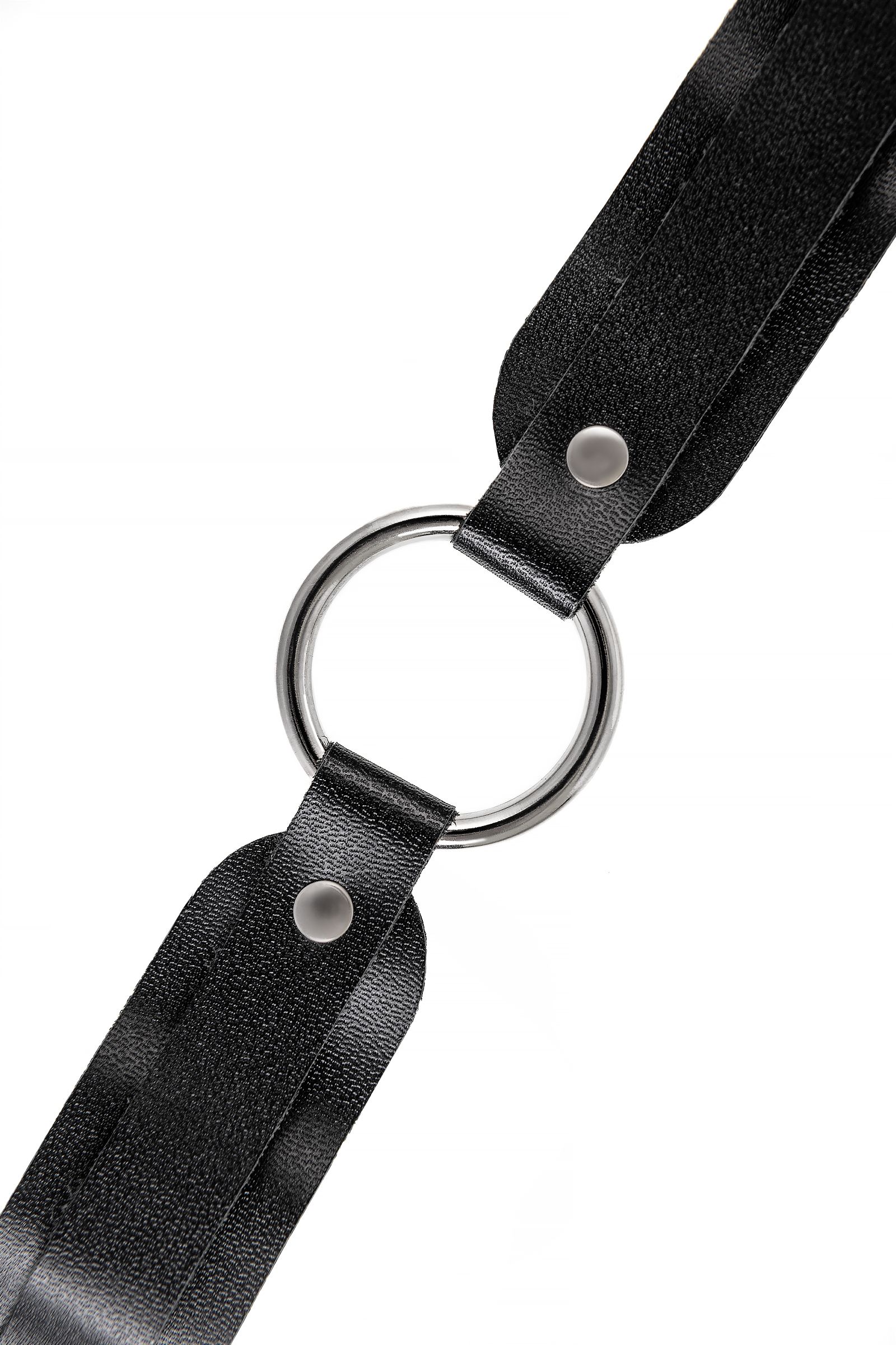 Черный кожаный чокер-ошейник со скруглёнными углами 6