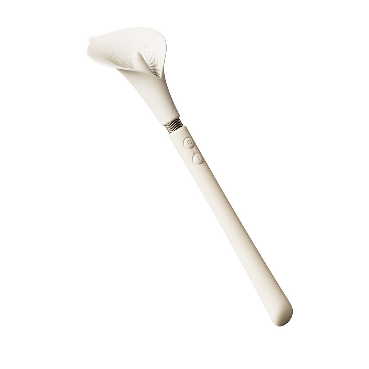 Бежевый двусторонний вибромассажёр Calla 8