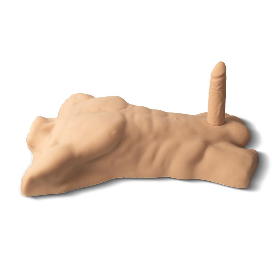 Телесный мужской торс с фаллоимитатором SILEXD Apollo L 7" 2