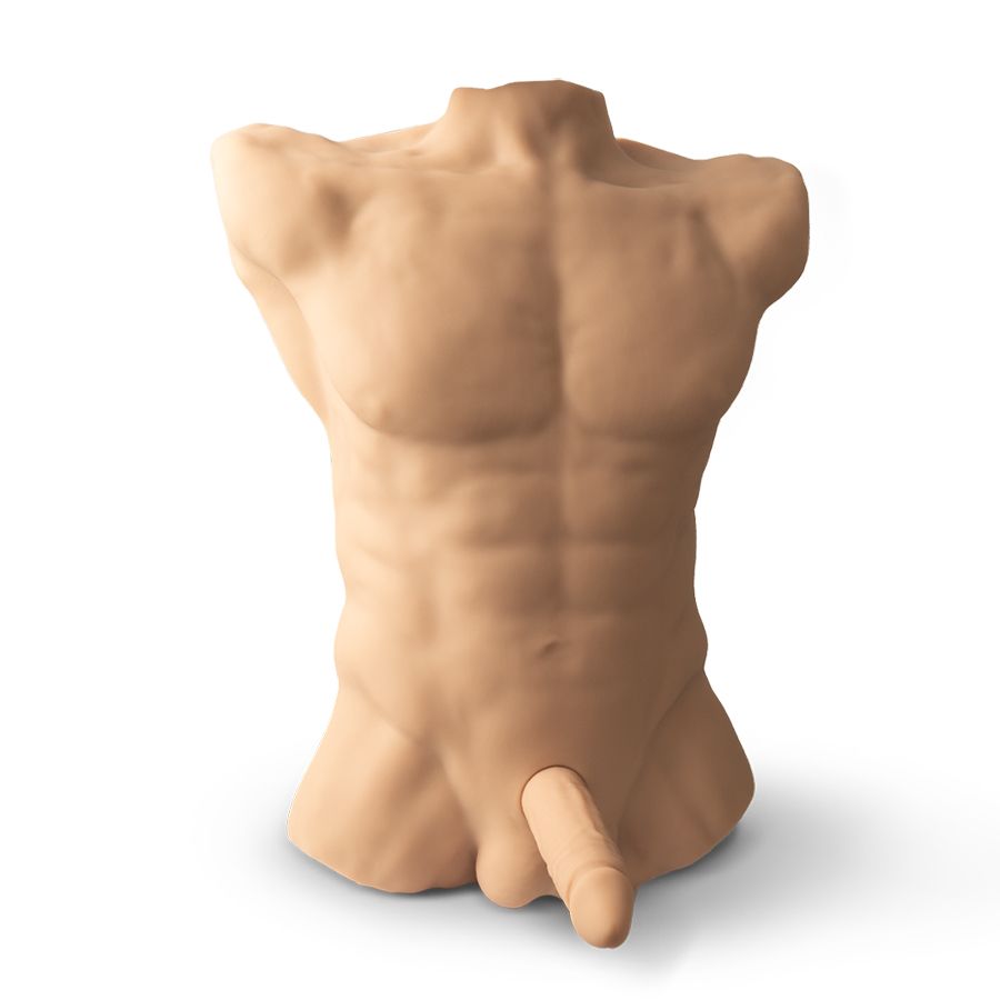 Телесный мужской торс с фаллоимитатором SILEXD Apollo L 7" 3