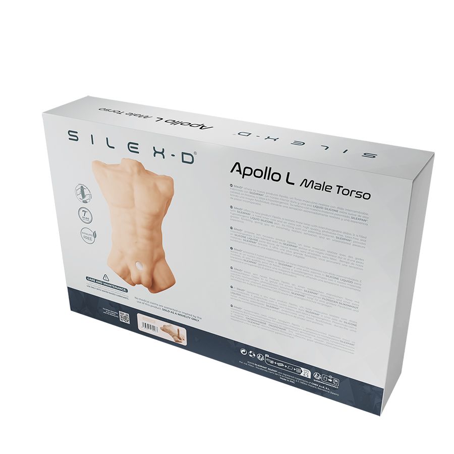 Телесный мужской торс с фаллоимитатором SILEXD Apollo L 7" 6
