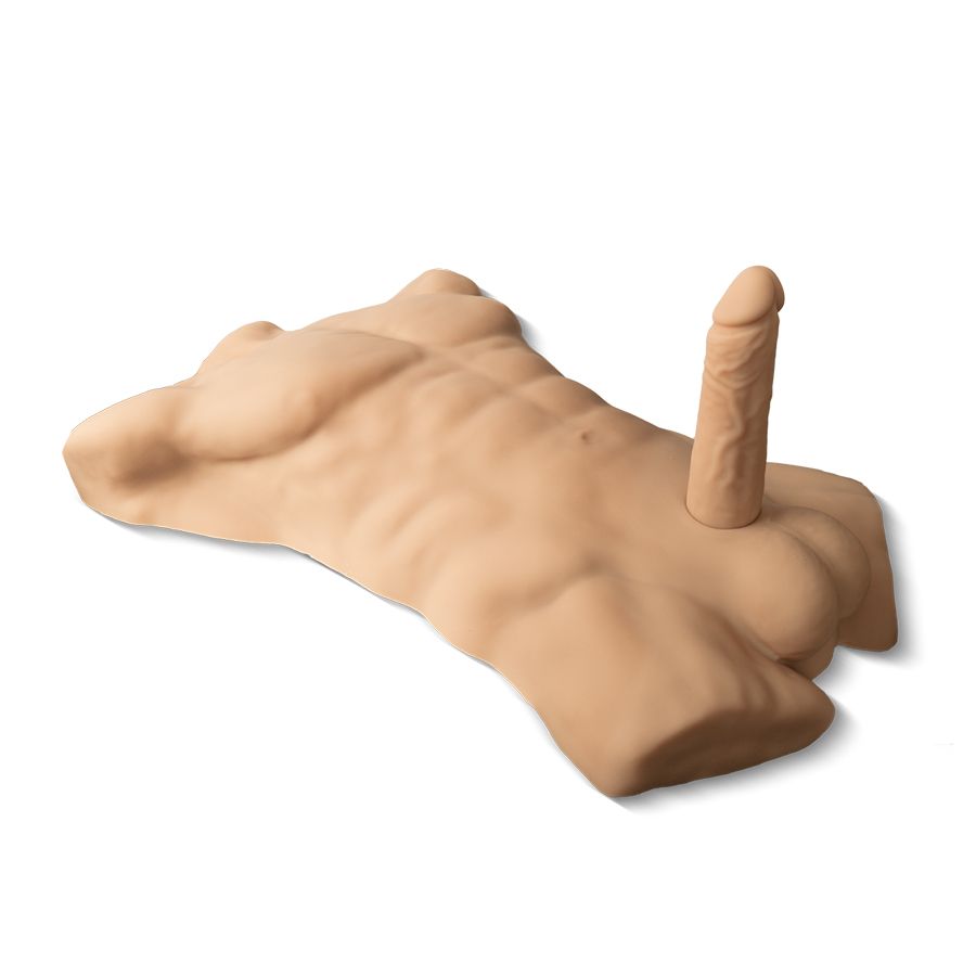 Телесный мужской торс с фаллоимитатором SILEXD Apollo L 7" 1