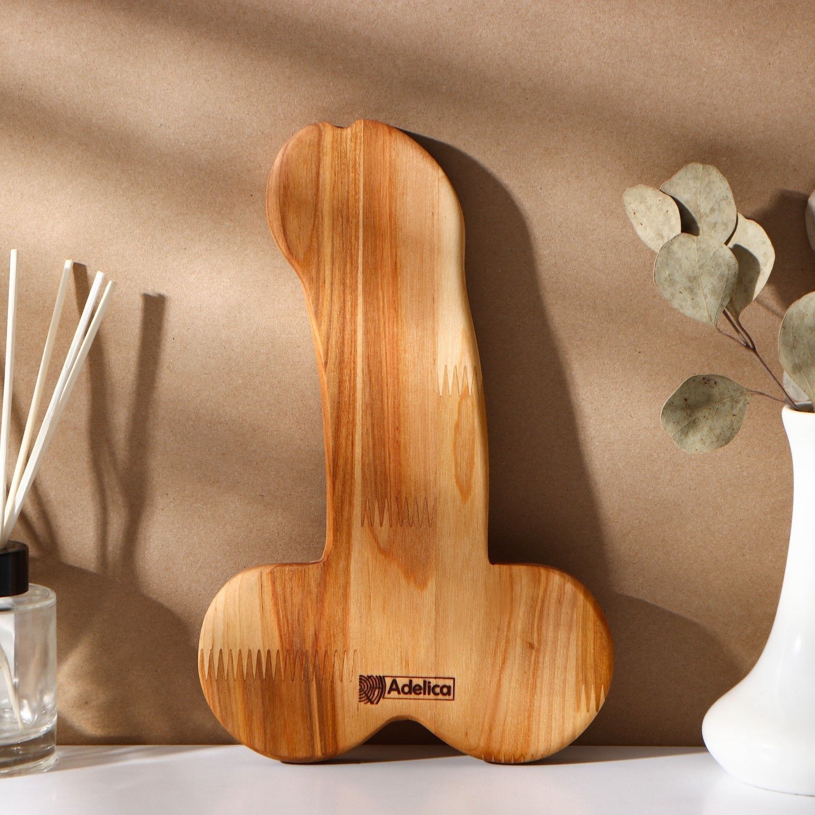 Деревянное блюдо для подачи в форме члена (25 х 16,5 х 1,7 см) 3