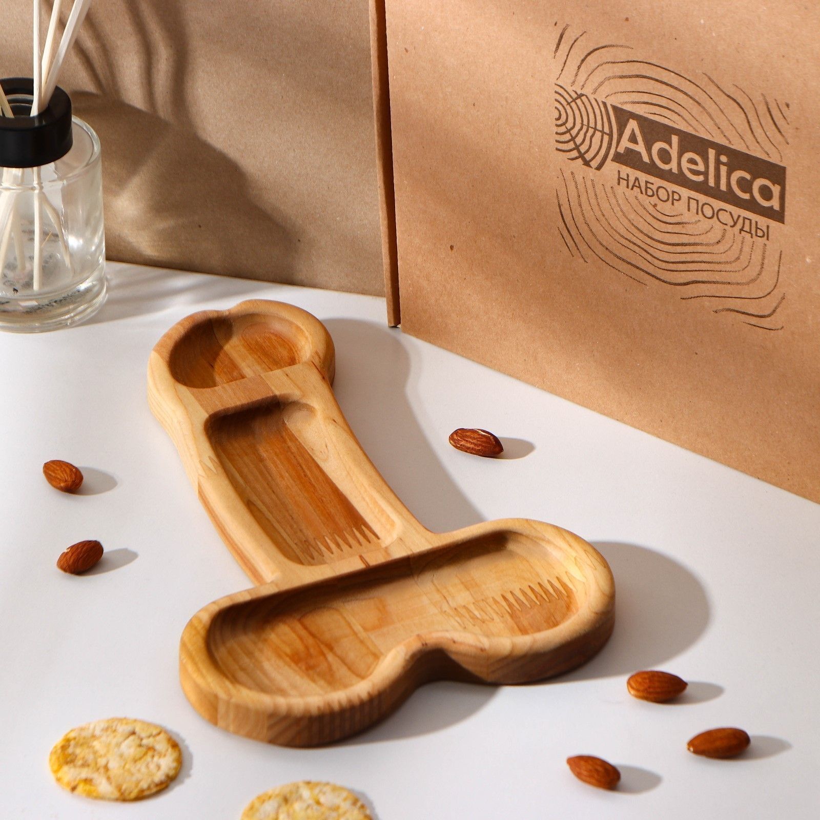 Деревянное блюдо для подачи в форме члена (25 х 16,5 х 1,7 см) 1